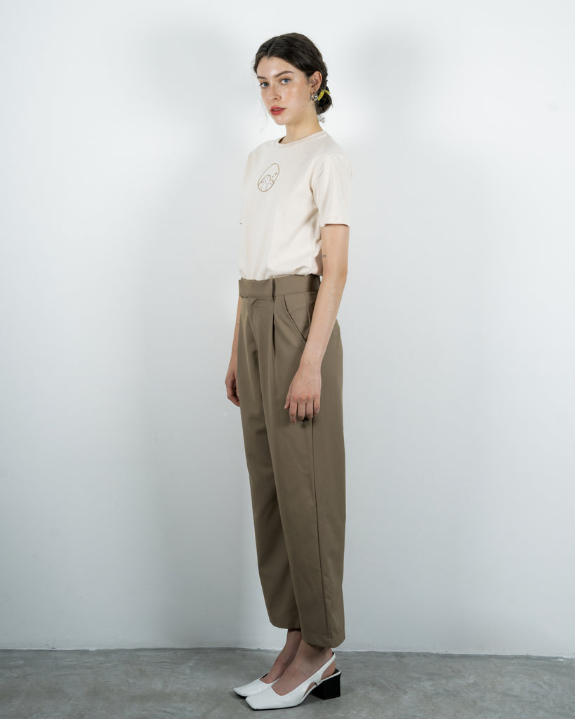 Applique Logo Tee (Beige)