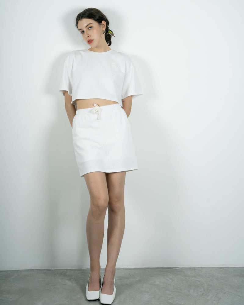 Elastic Waist Cotton Skirt