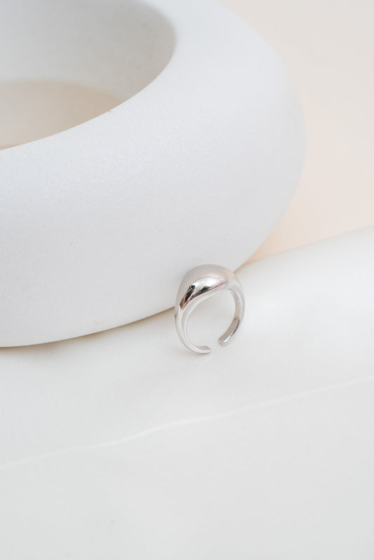 Oversized Teardrop Ring (Silver)