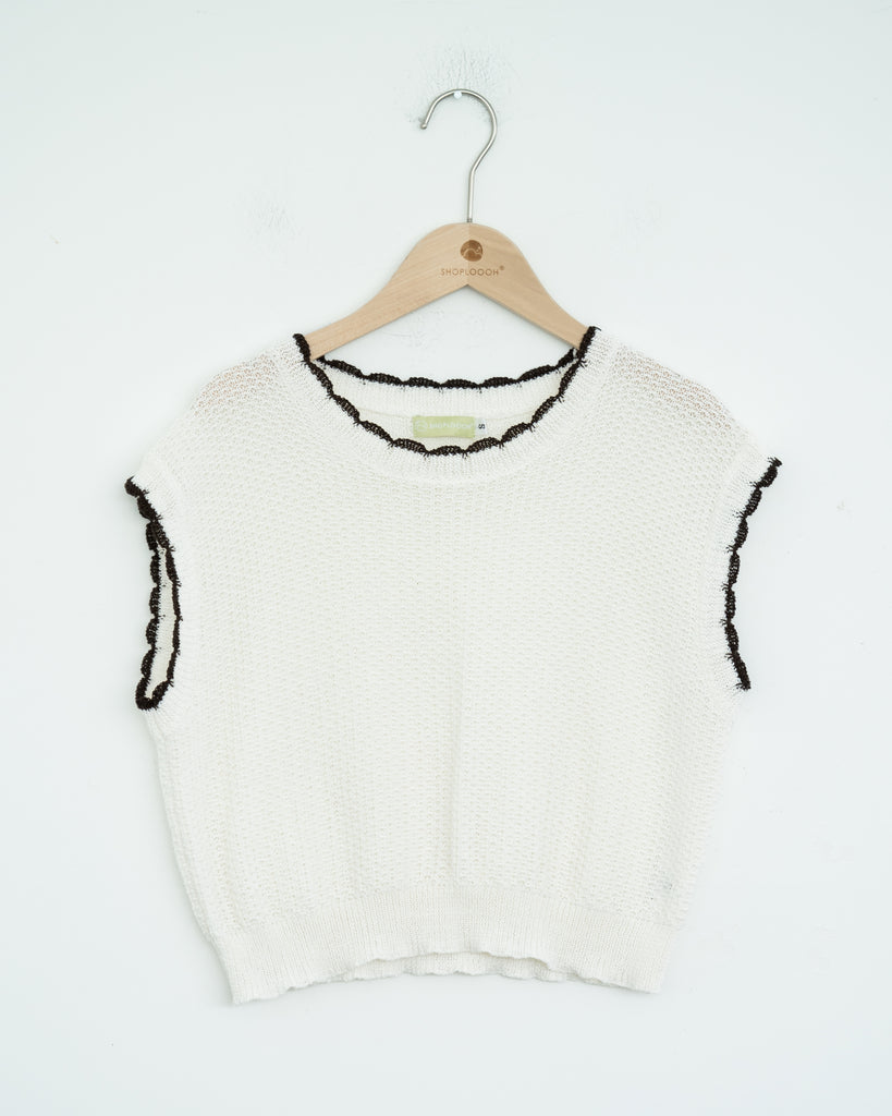 Eco Sleeveless Knit Top (White)
