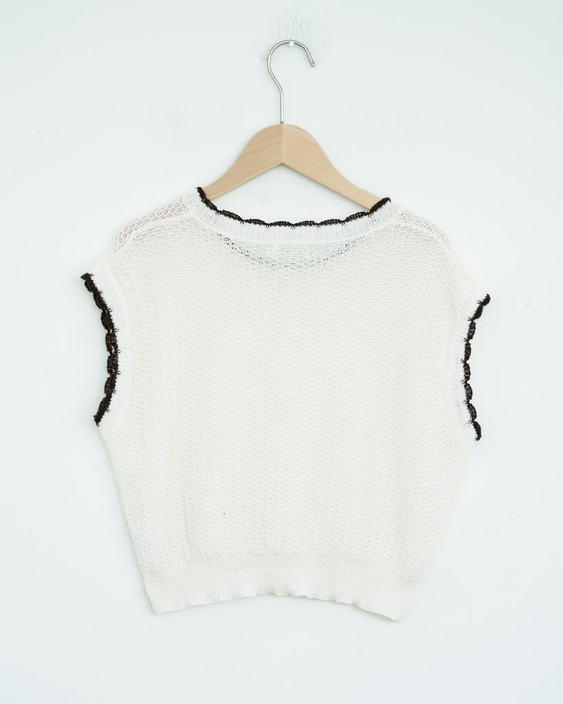 Eco Sleeveless Knit Top (White)