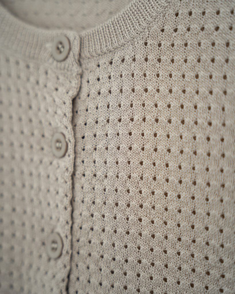 Two-Way Eco Button Knit Top (Grey Brown)