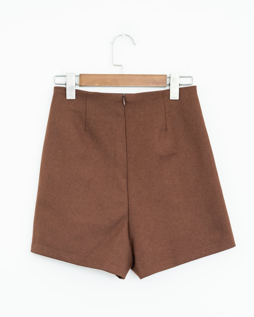 Harrey Pocket Overlap Skort (Brown)