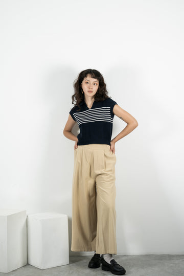 Eco Collar Knit Top (Black)