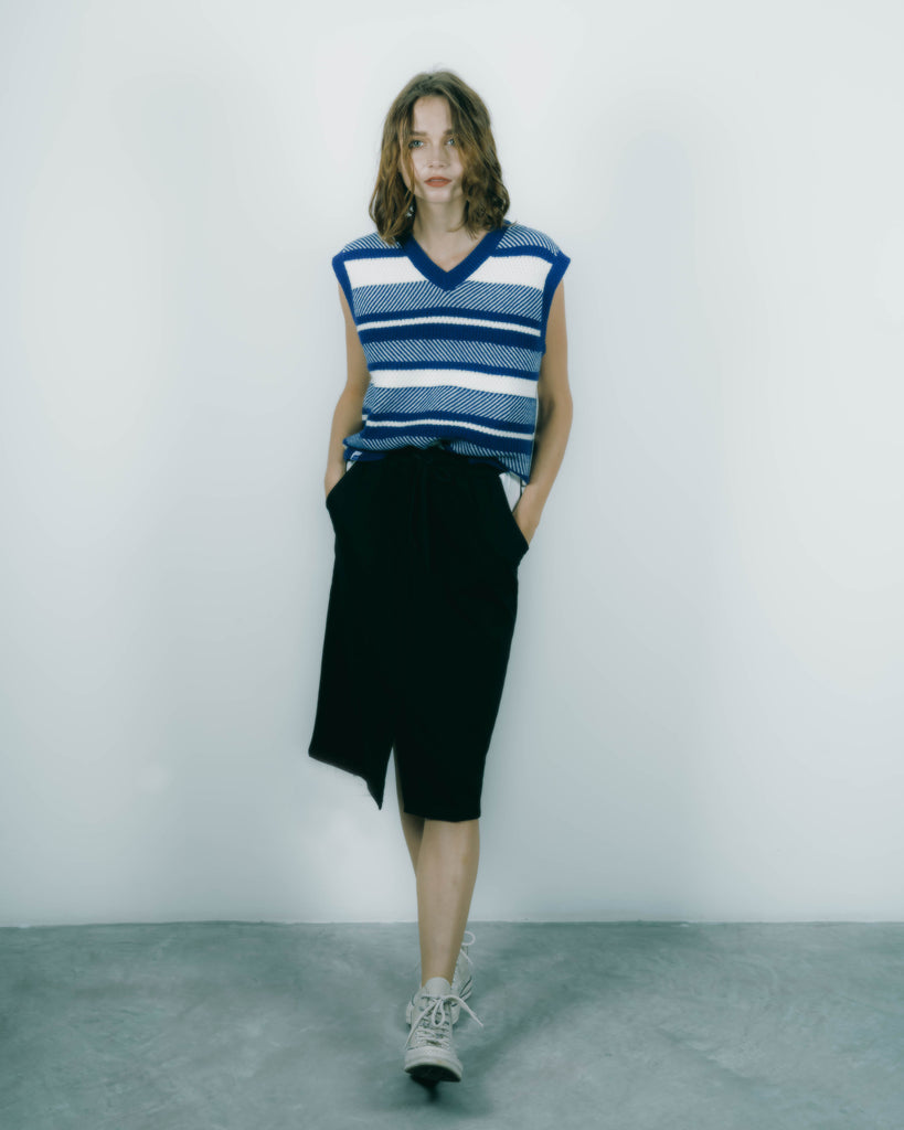 LULU Contrast Drawstring Skirt (Black)