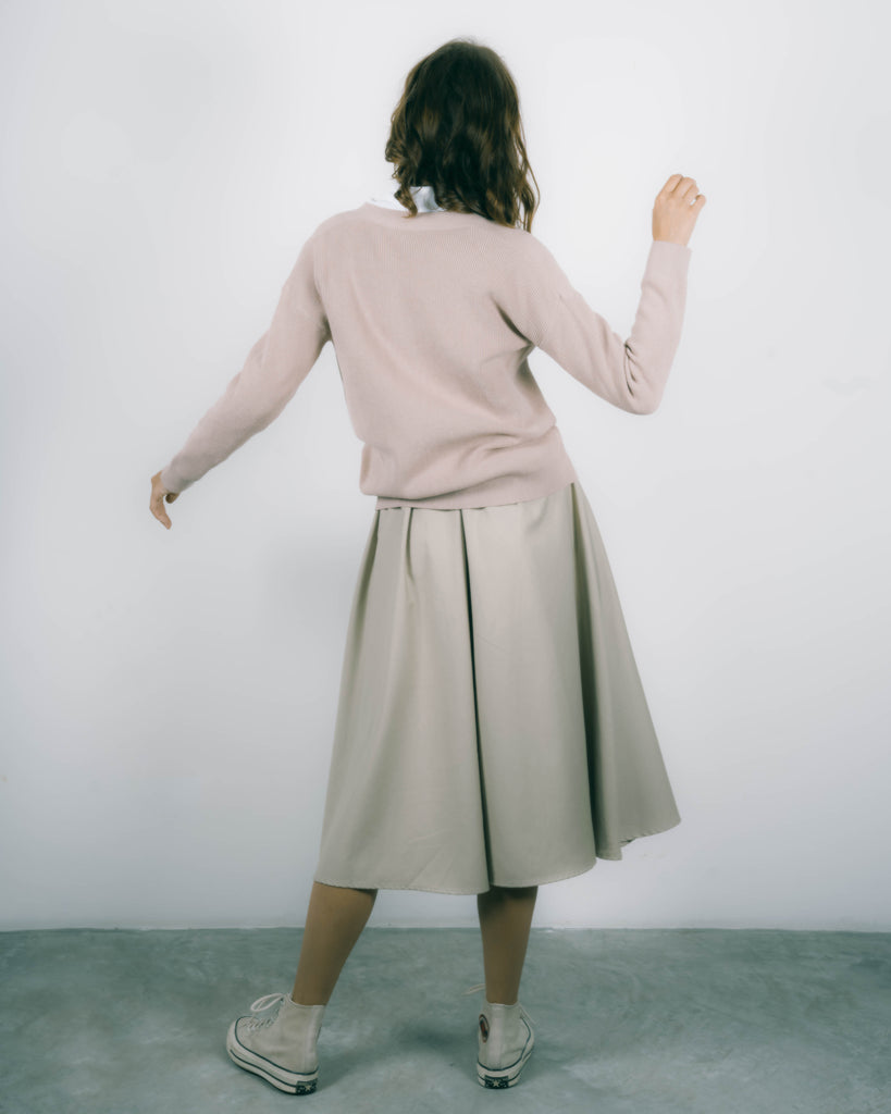 Maxi Circle Skirt (Beige)