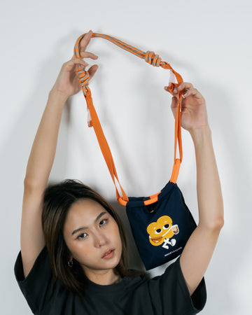 LULU Embroidery Crossbody Bag (Navy)