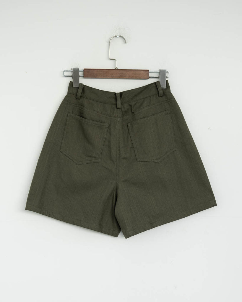 High Waist Casual Shorts (Army Green)