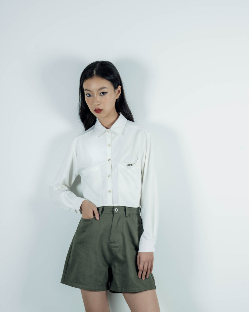 High Waist Casual Shorts (Army Green)