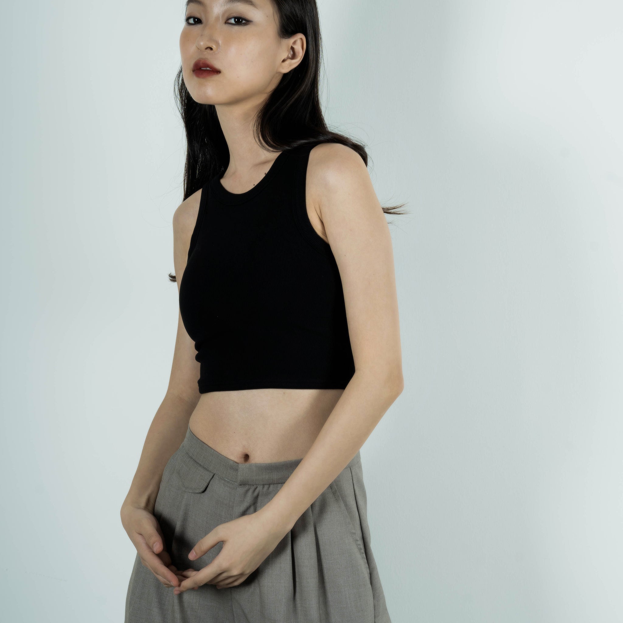 Ribbed Sleeveless Bra Top