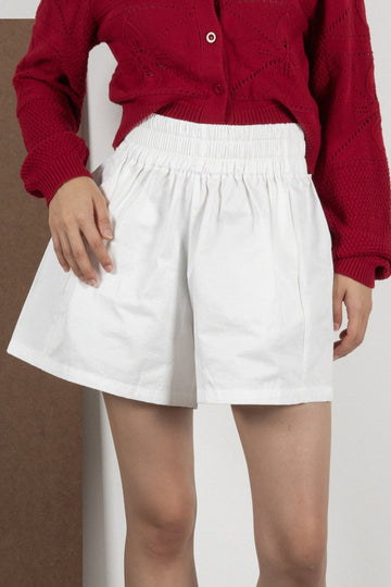 Cozy A-Line Shorts (White)