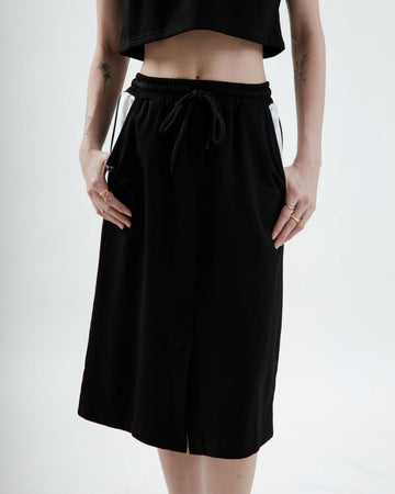 LULU Contrast Drawstring Skirt (Black)