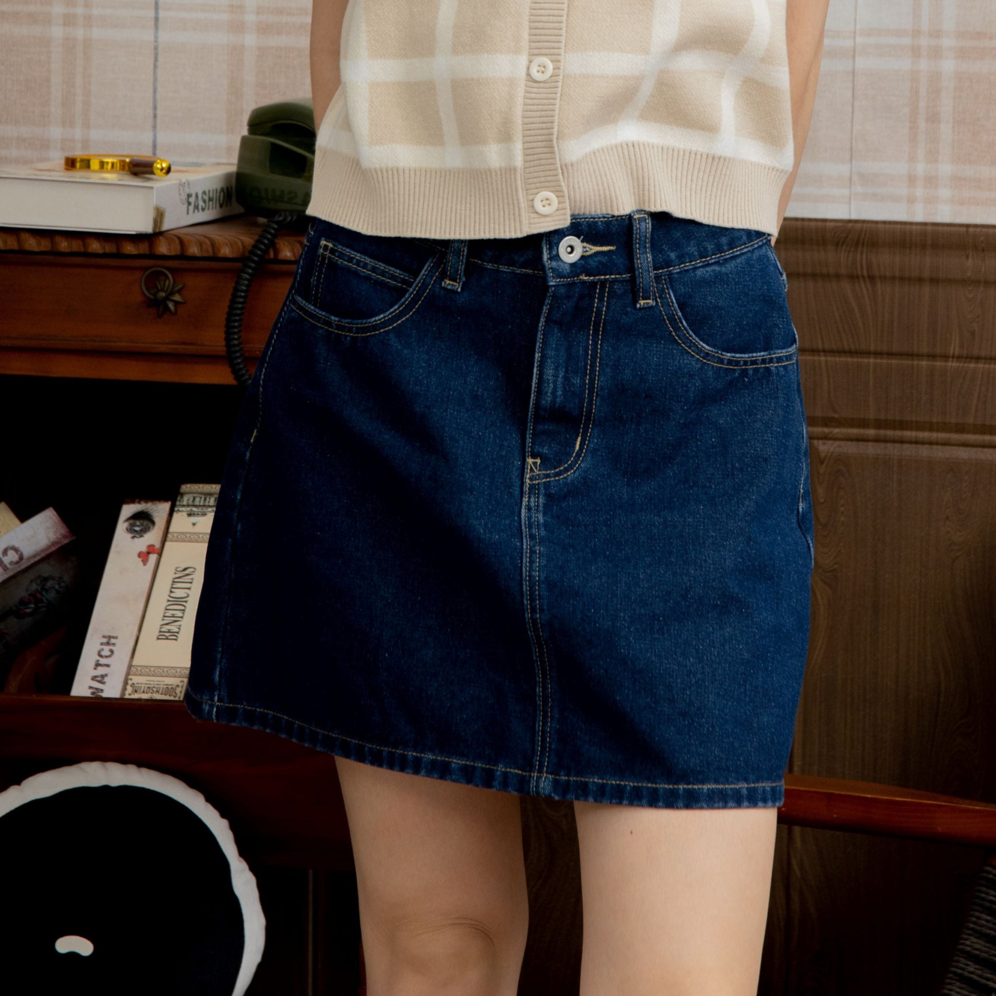 LULU Little Joys Matter Denim Skirt (Denim)