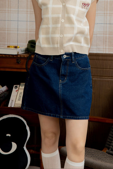 LULU Little Joys Matter Denim Skirt (Denim)
