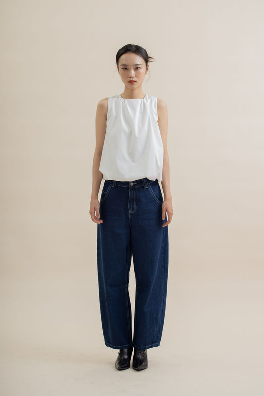 Aeris Two Way Sleeveless Puffy Top (Ivory)