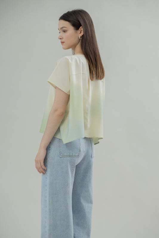 Ombré Gradient Boxy Top (Green Gradient)