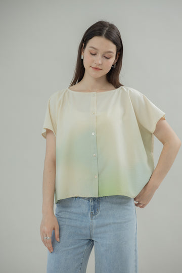 Ombré Gradient Boxy Top (Green Gradient)