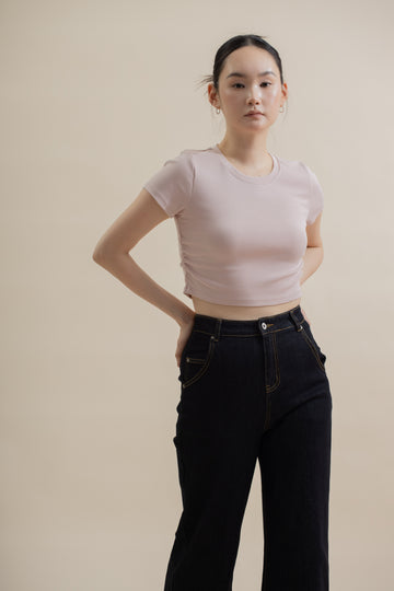 Short Sleeve Gathered Waist Tee