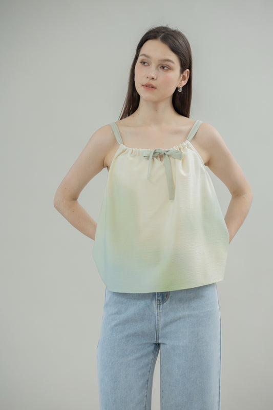 Ombré Gradient Ribbon Top (Green Gradient)