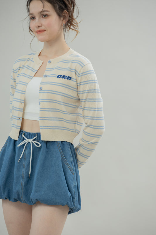 LULU Duo Stripes Cardigan (Blue Stripes)