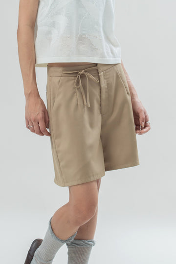 Side Ribbon Pockets Shorts (Khaki)