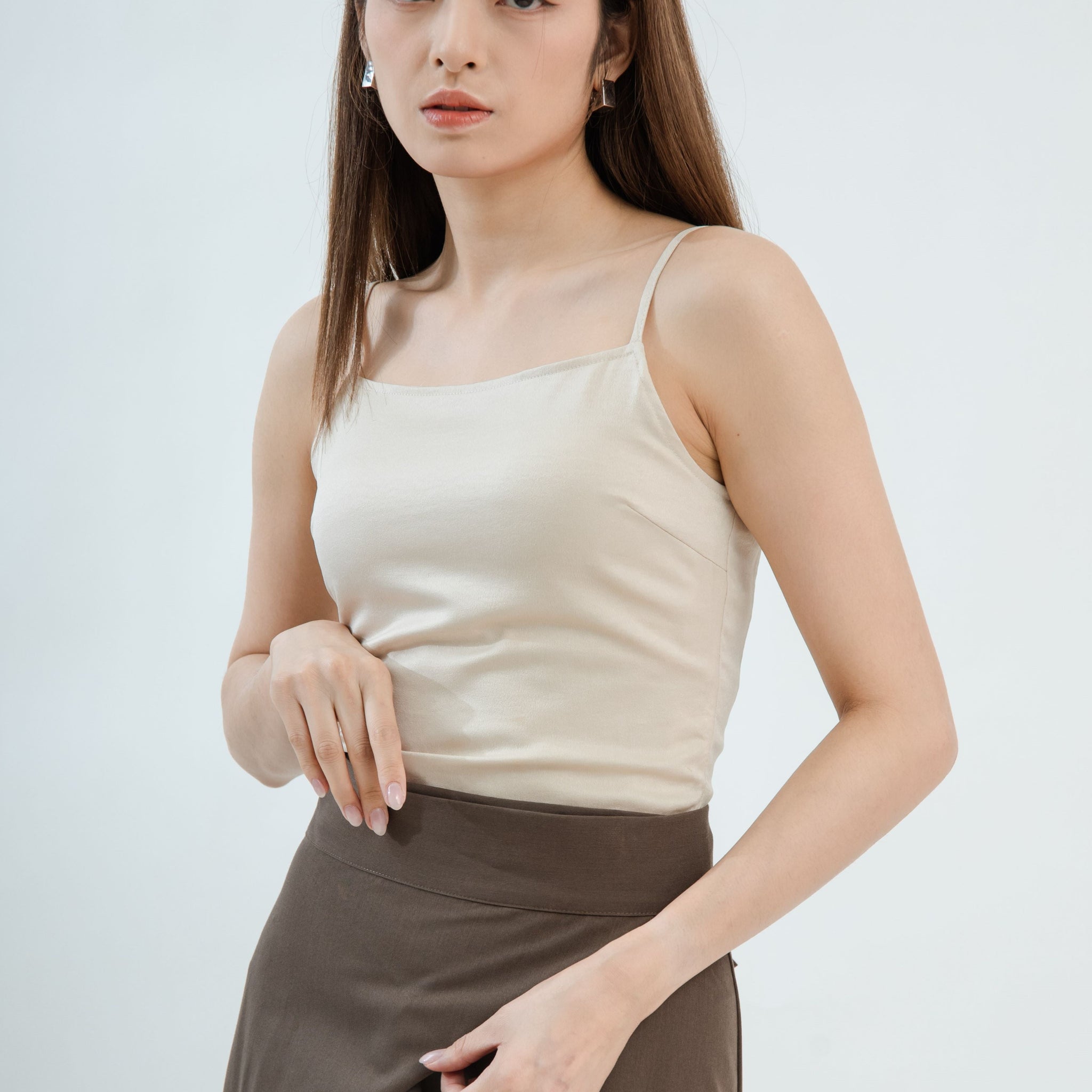 Spaghetti Strap Top (Beige)