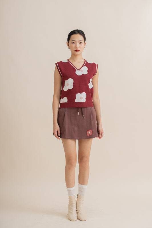LULU Blooming Knitted Vest (Red Mix)