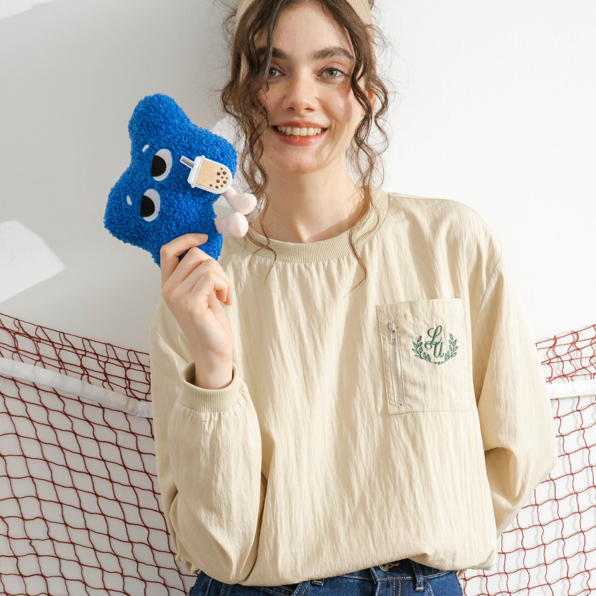 LULU Blockette Embroidery Long Sleeve (Khaki)