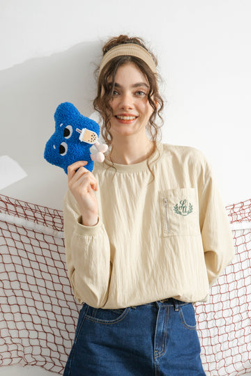 LULU Blockette Embroidery Long Sleeve (Khaki)