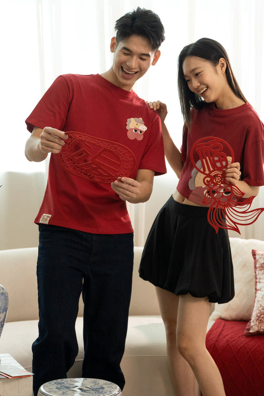 LULU Lion Dance Oversize Tee (Red)