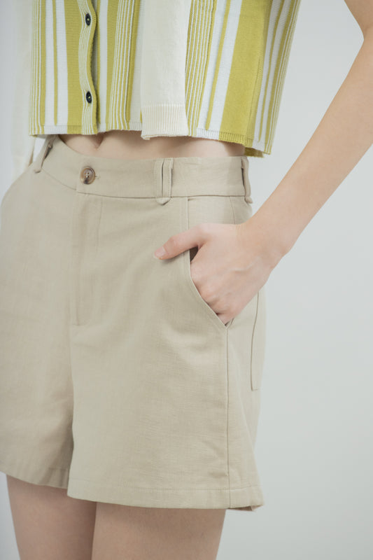Maris Cotton Pockets Shorts (Khaki)