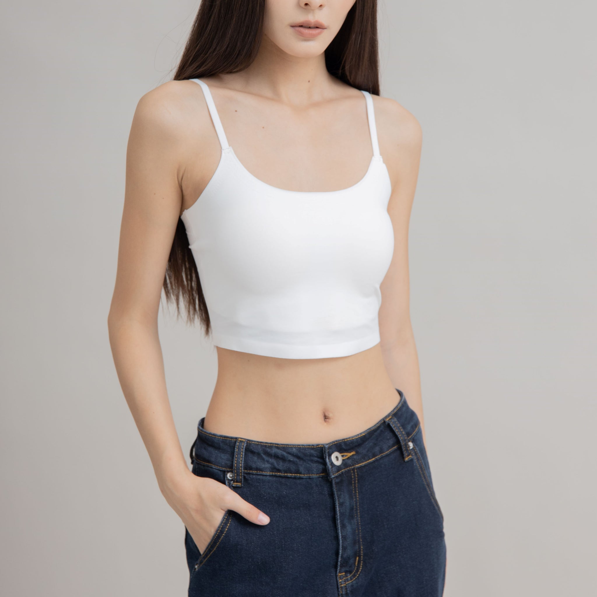 Skin-Like Padded Crop Tube Top
