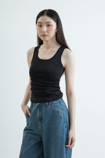 Basic Gathered Waist Tank Top