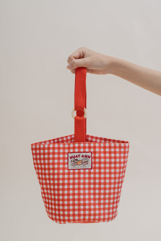 LULU Huat Ahh Bucket Bag (Red Gingham)