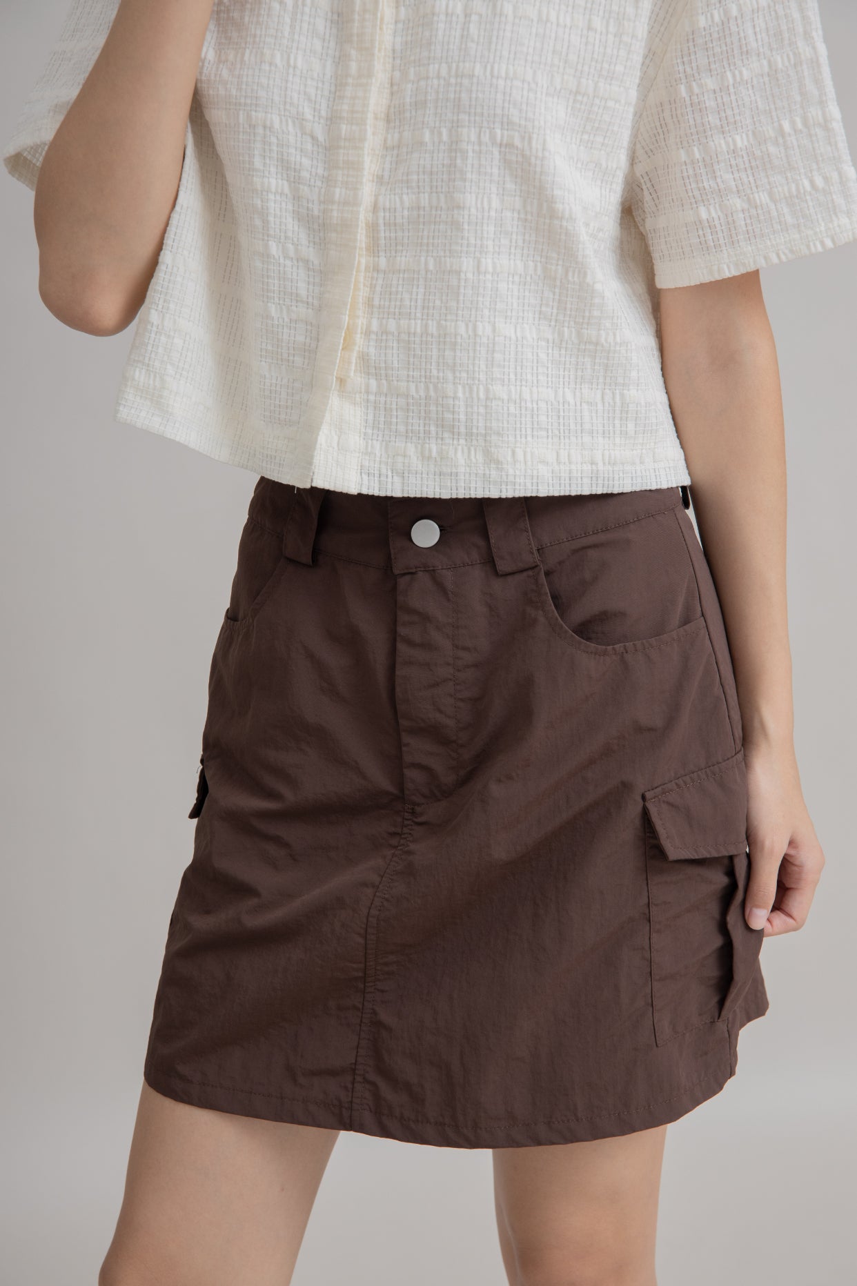 Cargo Mini Skirt (Brown)