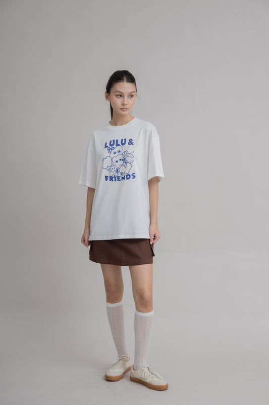 LULU & FRIENDS Oversize Print Tee (Ivory)