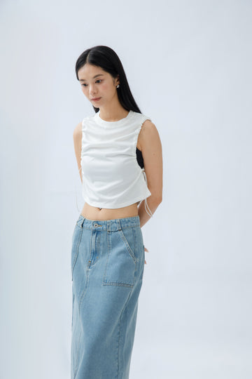 Drawstring Armhole Top (Ivory)