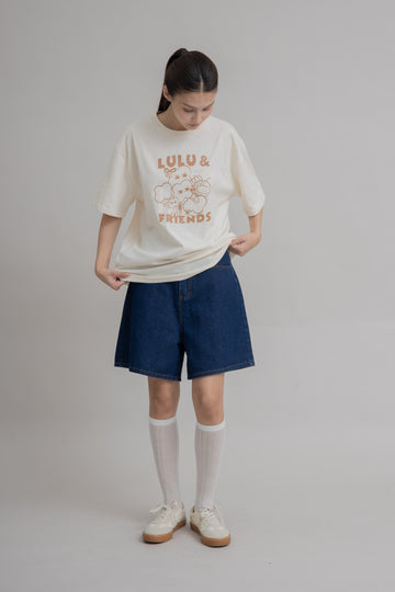 LULU & FRIENDS Oversize Print Tee (Beige)