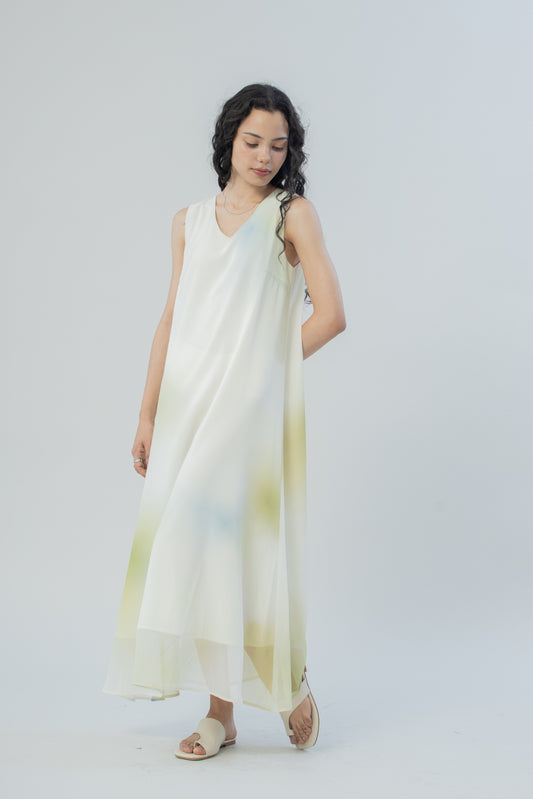 Ombré Gradient Maxi Dress (Green Gradient)