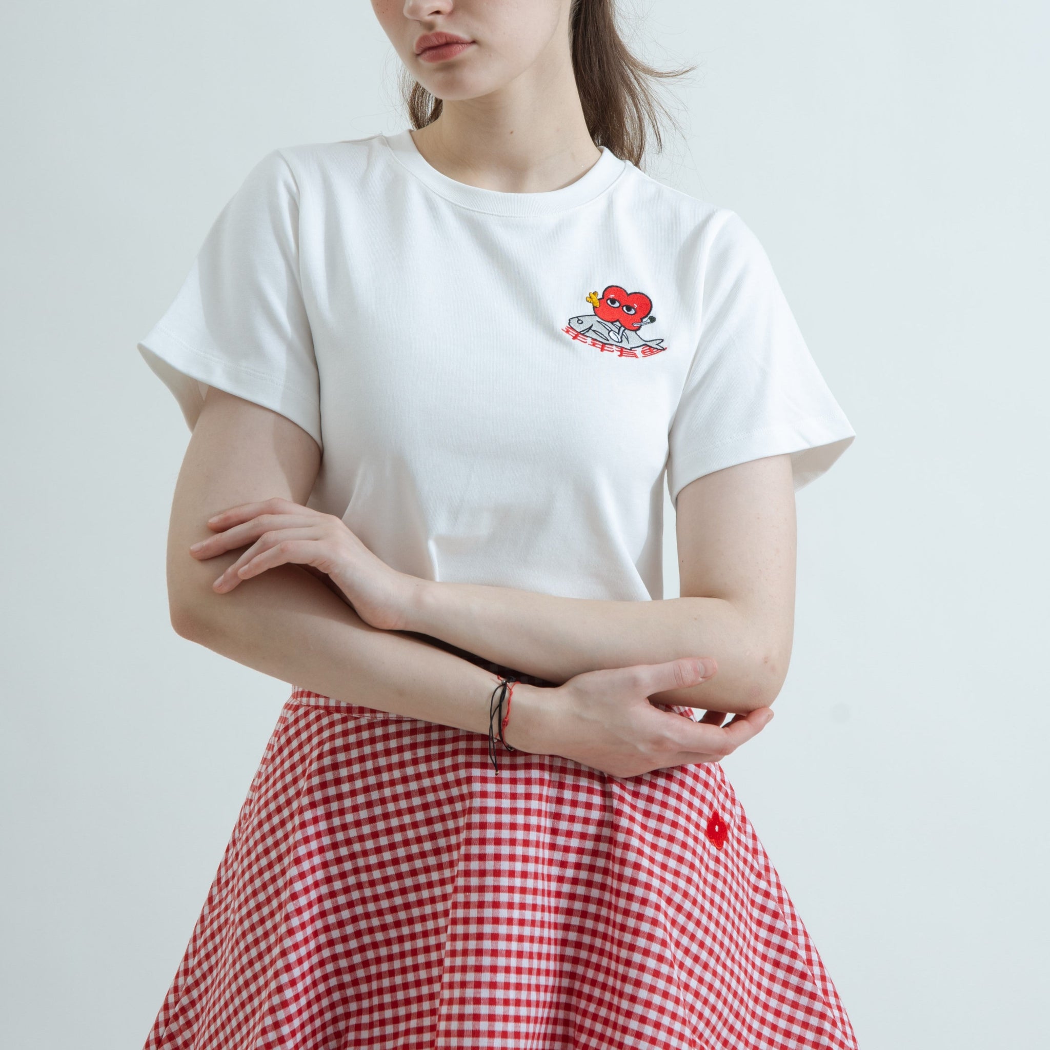 LULU Nian Nian You Yu Crop Tee (White)