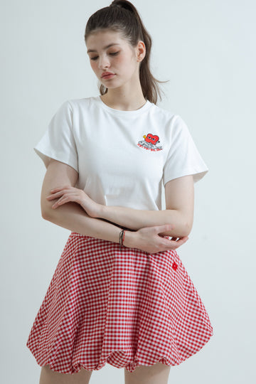 LULU Nian Nian You Yu Crop Tee (White)