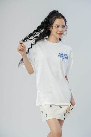 LULU AND FRIENDS Bubble Embroidery Tee (Ivory)