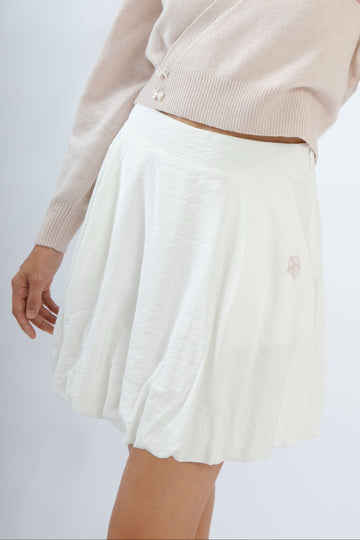 LULU Ribbon Embroidery Balloon Skirt (Ivory)