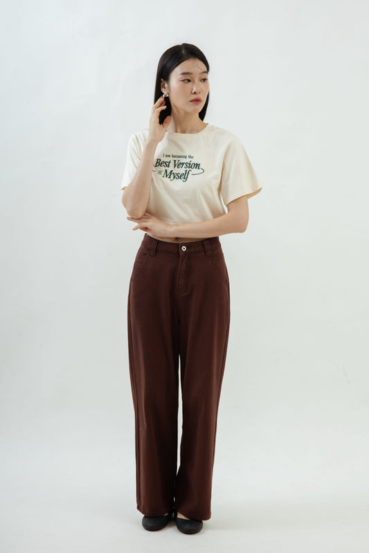 Best Version of Myself Embroidery Tee (Beige)