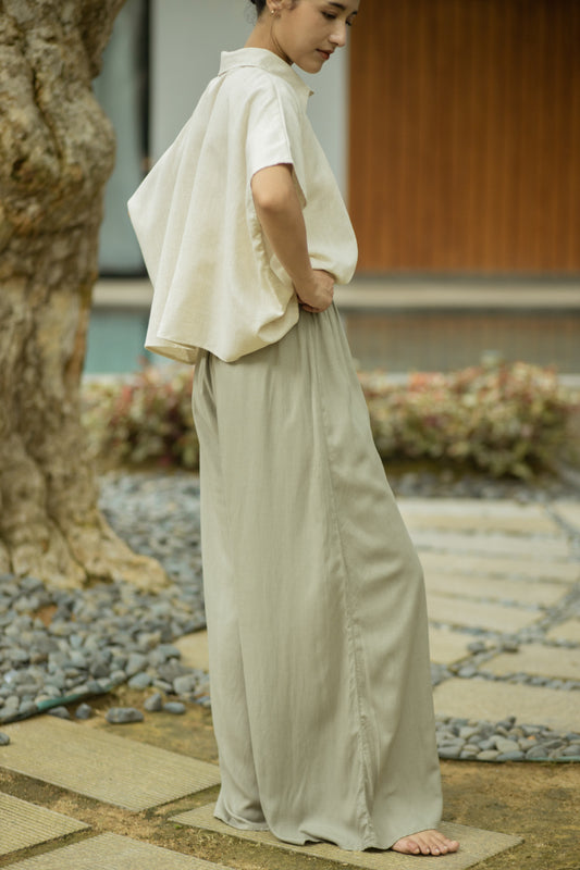 Kumo Elastic Drawstring Pants (Pastel Green)