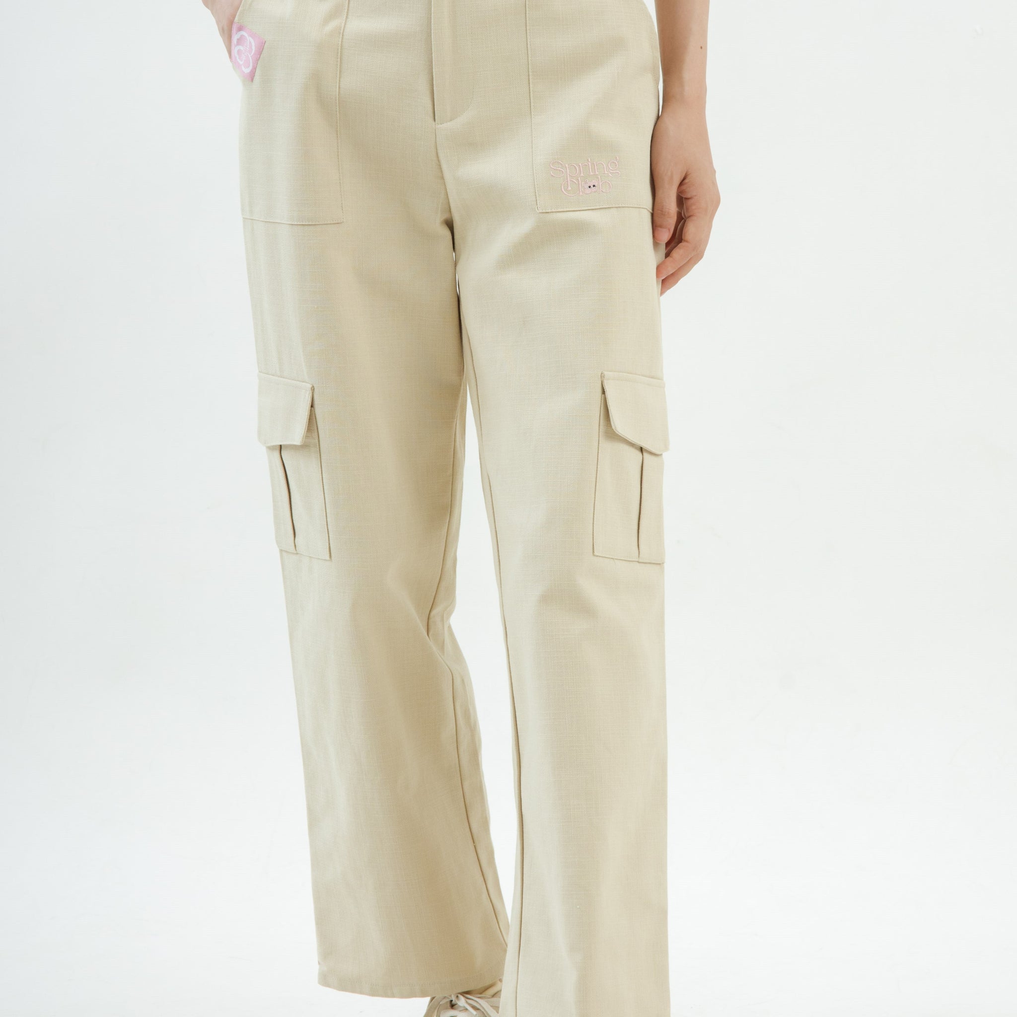 LULU Spring Club Embroidery Cargo Pants (Khaki)