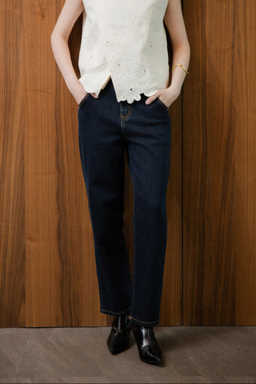 Ivy Slim Cut Denim Pants (Denim)