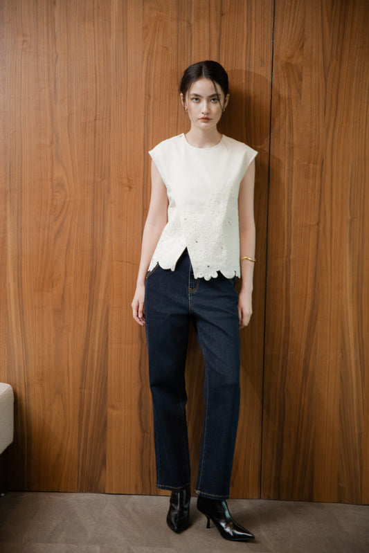 Ivy Slim Cut Denim Pants (Denim)