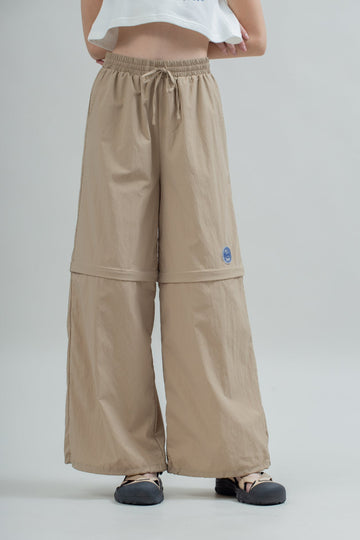 LULU & FRIENDS Zip Convertible Nylon Pants (Dark Khaki)