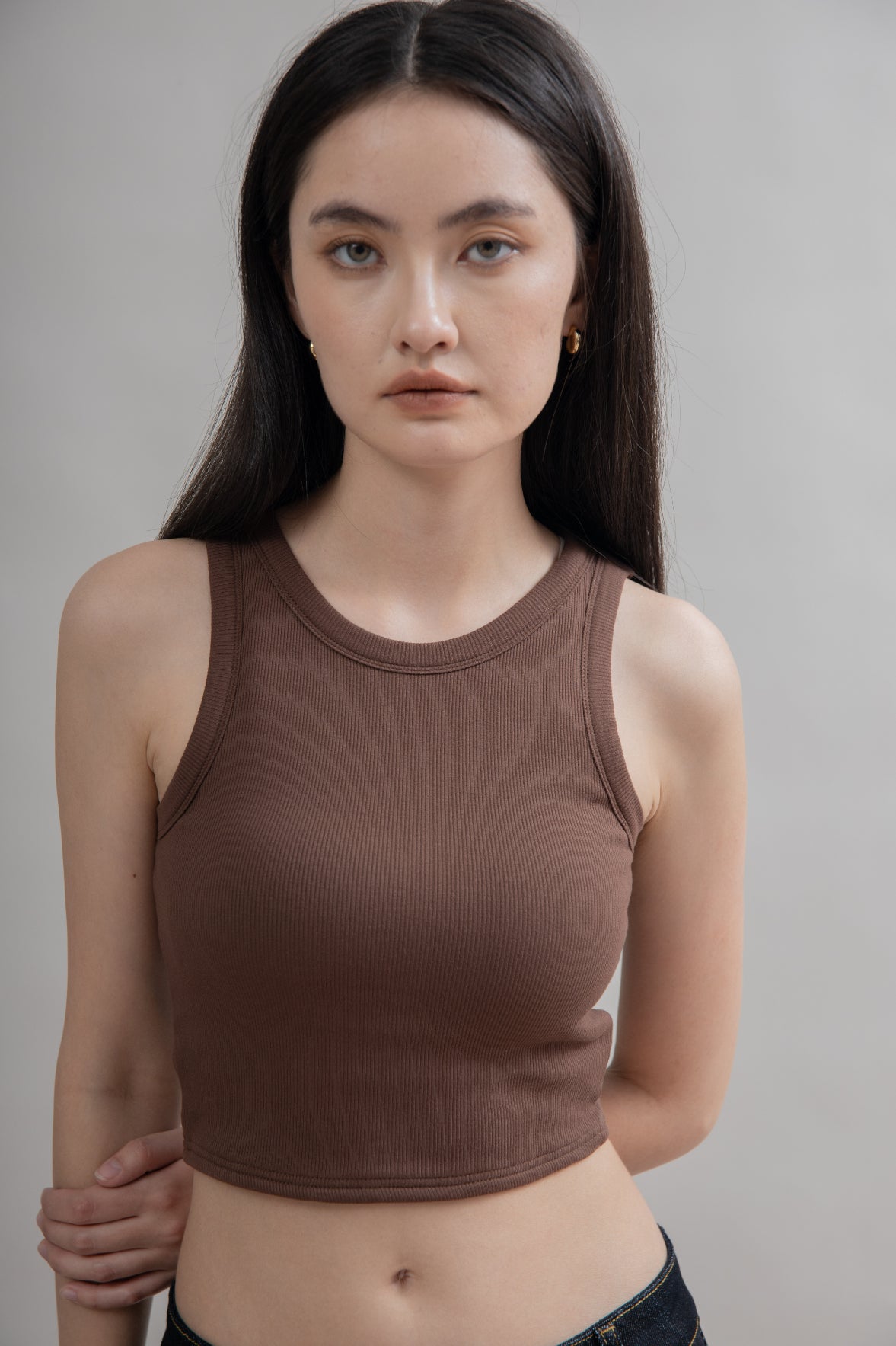 Ribbed Sleeveless Bra Top
